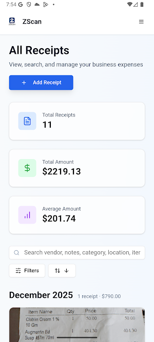 ZScan: AI Receipt Scanner Screenshot 2