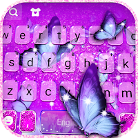 Purple Butterfly Keyboard Background