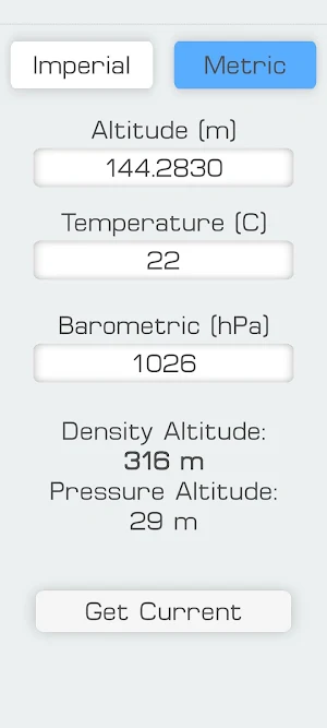 Density Altitude Calculator Screenshot 0
