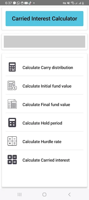 Carried Interest Calculator Screenshot 3