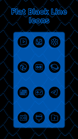 Blue On Black Line Icons Screenshot 2