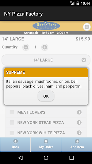 NY Pizza Factory Screenshot 2
