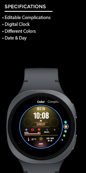 Night 21D - Digital Watch Face Screenshot 3
