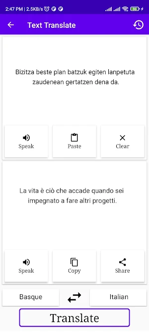 Basque To Italian Translator Screenshot 1