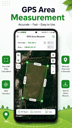 Easy Fields Area Measure App Screenshot 2