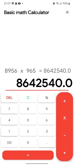 Basic Math Calculator Screenshot 1