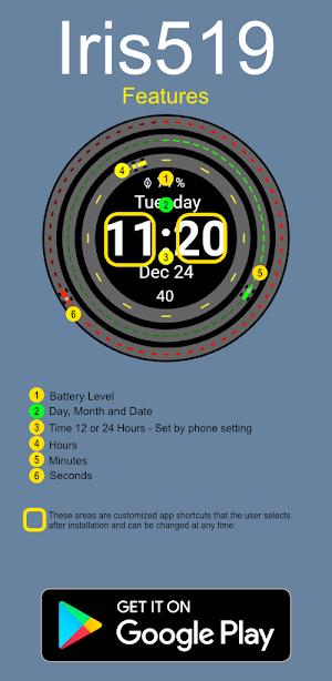 Racetrack Watch Face Iris519 Screenshot 3