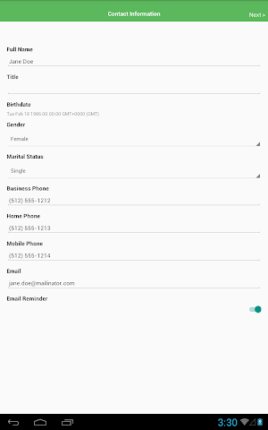 Patient Intake Screenshot 1