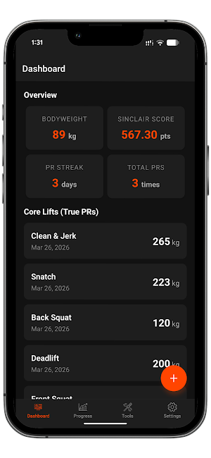Sinclair Weightlifting Tracker Screenshot 0