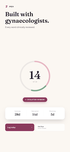 Zoya: Period & Cycle Tracker Screenshot 1