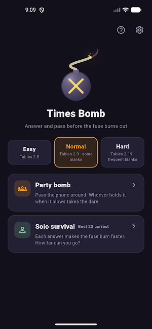 Times Bomb - Times Tables Game Screenshot 0