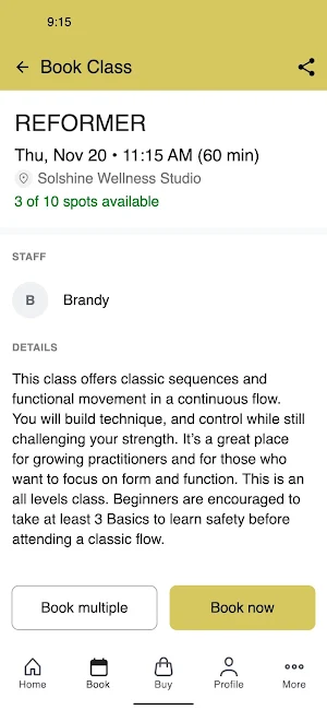 SOLSHINE YOGA AND PILATES Screenshot 2