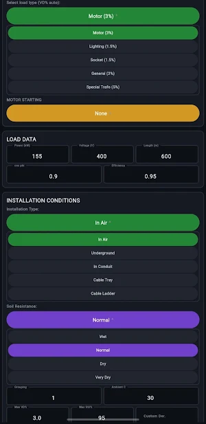 Cable Sizing Pro Screenshot 2