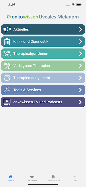 Uveales Melanom onkowissen Screenshot 0