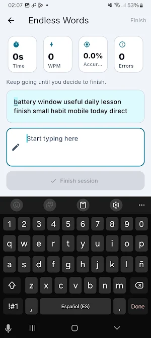 ThumbType: Typing Trainer Screenshot 2