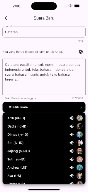 Teks ke ucapan alami - TTS Screenshot 0