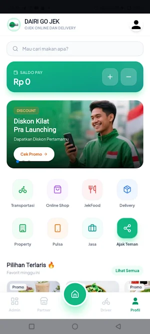 DairiGo JEK - Ojek & Delivery Screenshot 0