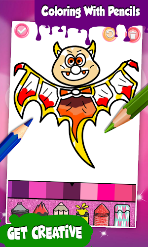 Halloween Coloring Drawing Pages Glitter Screenshot 2