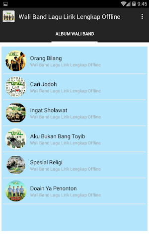 Wali Band Lagu Lirik Lengkap Offline Screenshot 1