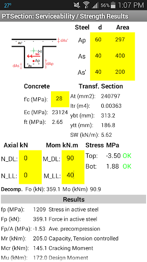Prestressed Concrete Analysis Screenshot 1