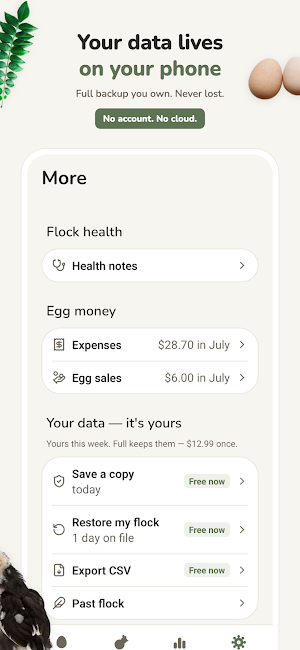 Cluckly: Chicken Coop Egg Log Screenshot 1