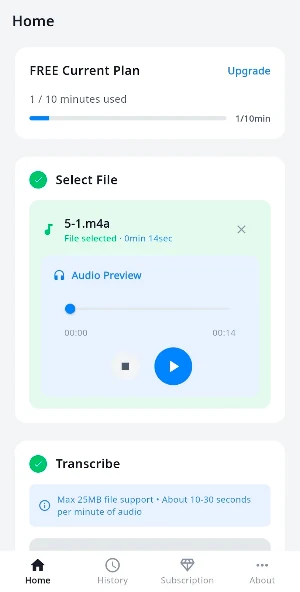 M4A to Text & Translate Screenshot 1