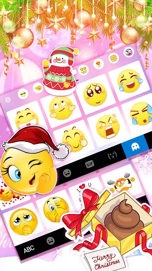 Pink Merry Christmas Keyboard Background Screenshot 3