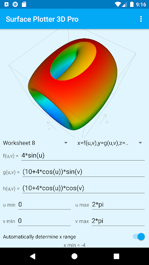 Surface Plotter 3D Pro (Graph Plotter) Screenshot 2