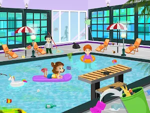 Pretend Play Hotel Cleaning: Doll House Fun Screenshot 2