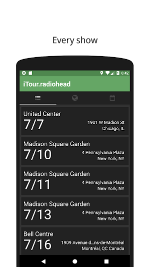 iTour.radiohead Screenshot 1