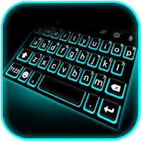 Blue Neon Tech Keyboard Theme