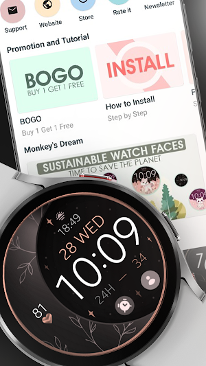Moon Rose Gold watch face Screenshot 3