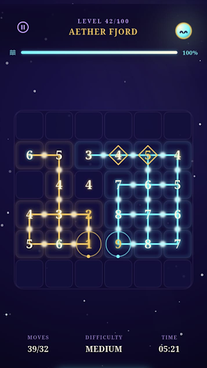 Number Wave: Cosmic Math Grid Screenshot 3