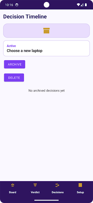 Decision Balance Screenshot 2
