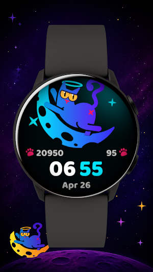 Moon Kitty Watch Face Screenshot 1