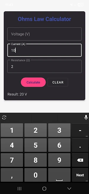Ohms Law Calculator Screenshot 3