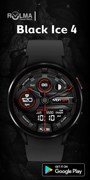 Rolma Black Ice 4 Watchface Screenshot 2