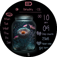 BFF49 - Neon Art Flower in Jar