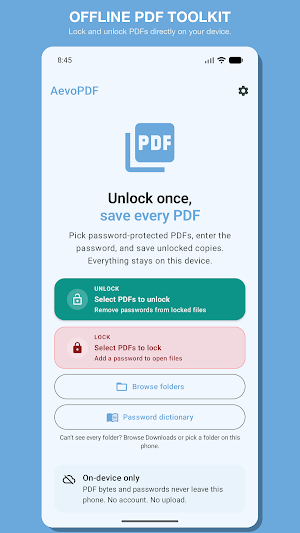AevoPDF: Unlock & Lock PDFs Screenshot 0