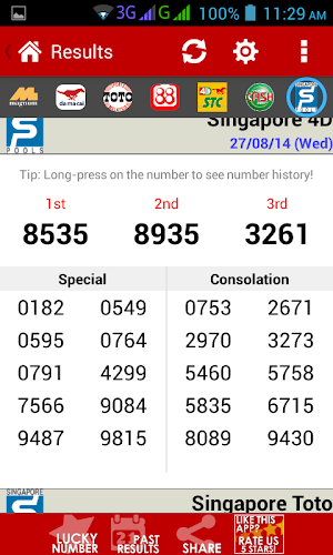 Live 4D Results ! (MY & SG) Screenshot 2