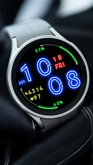 Digital NEON Watchface Screenshot 2