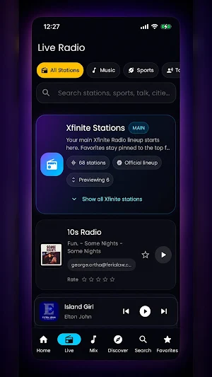 Xfinite Radio Screenshot 3