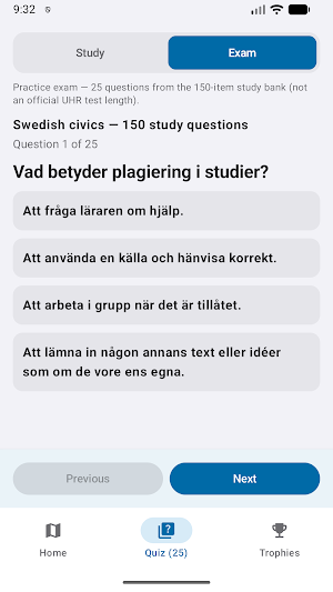 Swedish Citizenship Test Screenshot 3