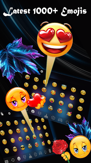 Neon Blue Weed Theme Keyboard Screenshot 3