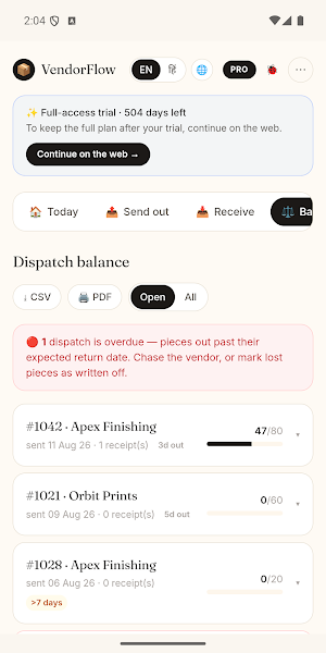 VendorFlow Screenshot 1