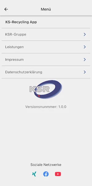 KS-Recycling Kundenportal Screenshot 1