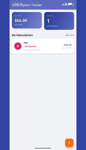 Subscription Tracker Screenshot 2