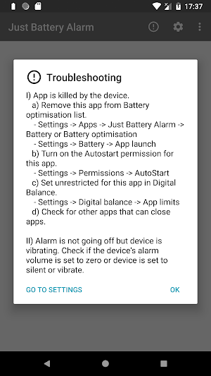 Just Battery Alarm: Protection Screenshot 3
