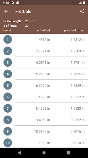Fret Calculator Screenshot 1