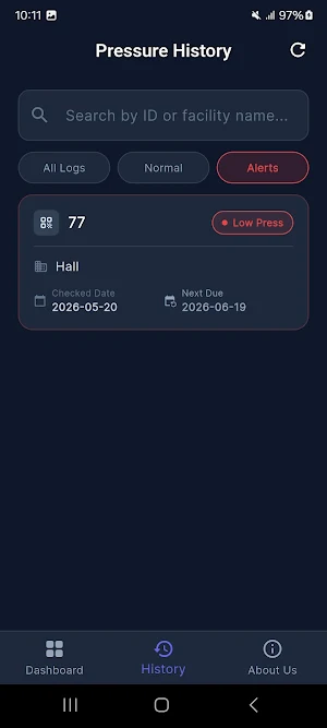 Extinguisher Pressure Log Screenshot 3